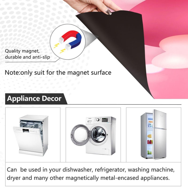 YETTASBIN Happy Valentine's Day Heart Dishwasher Magnet Cover, Reusable Kitchen Fridge Door Sticker, Waterproof Refrigerator Microwave Cover, Holiday Party Home Decor, 23 x 26 Inch - Image 3