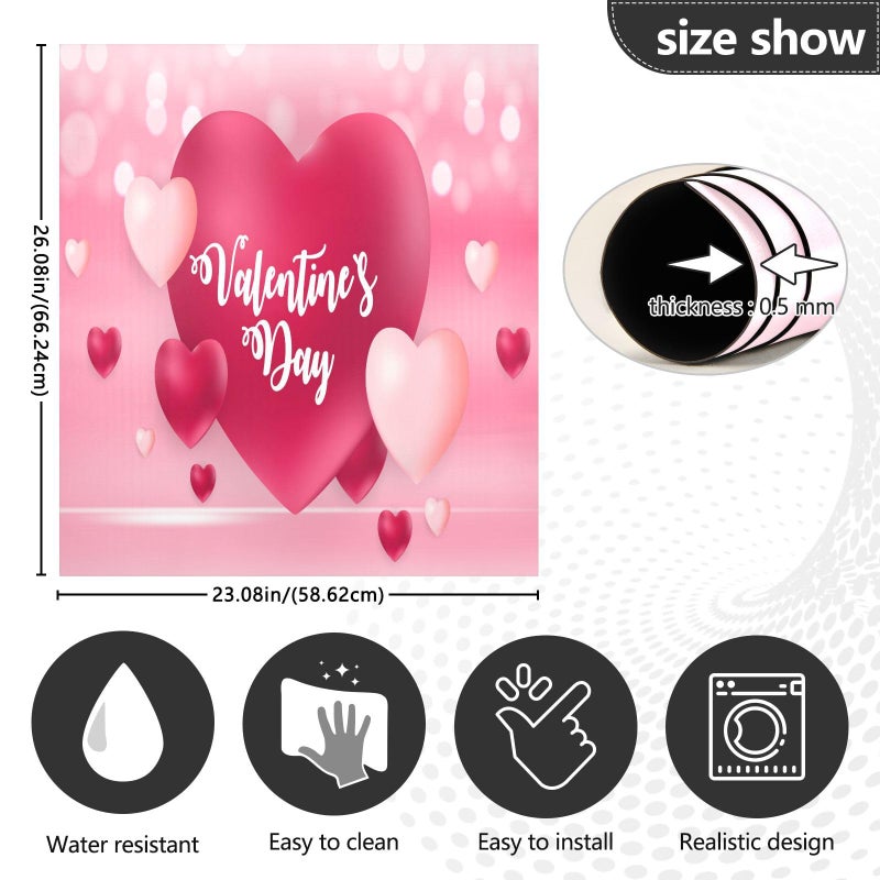 YETTASBIN Happy Valentine's Day Heart Dishwasher Magnet Cover, Reusable Kitchen Fridge Door Sticker, Waterproof Refrigerator Microwave Cover, Holiday Party Home Decor, 23 x 26 Inch - Image 4