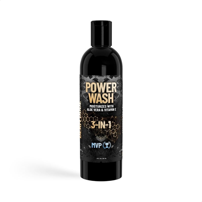 DERM DUDE غسول الجسم والشامبو والبلسم 3 في 1 من ديرم ديو للرجال - جل استحمام مرطب يومي مع الألوة فيرا وفيتامين E لجميع أنواع البشرة والشعر - عطر MVP - 8 أونصات - Image 1