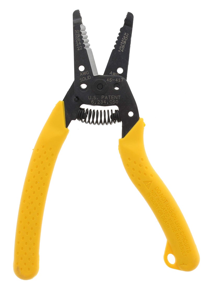Ideal Industries IDEAL Electrical 45-417 Premium Reflex T Stripper - 22-30 AWG solid, 24-32 AWG stranded, Wire Stripper with Thumb Rest, Plier Nose, Slide Lock, Textured Grips - Image 2