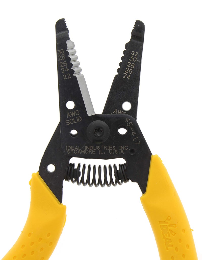 Ideal Industries IDEAL Electrical 45-417 Premium Reflex T Stripper - 22-30 AWG solid, 24-32 AWG stranded, Wire Stripper with Thumb Rest, Plier Nose, Slide Lock, Textured Grips - Image 3