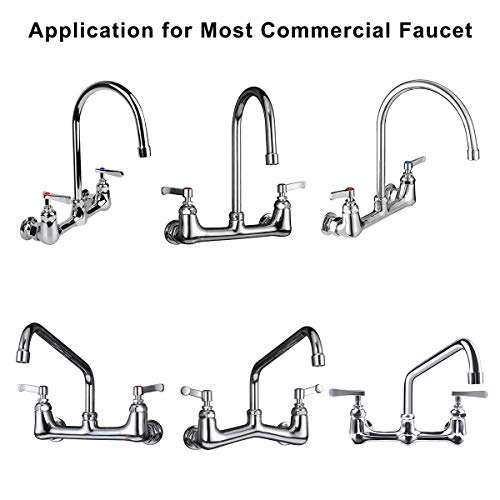 KWODE 6” Swivel Gooseneck Spout Replacement Kit for Commercial Kitchen Sink Faucet 360°Swing Spout with 2.2 GPM Nozzle Chrome(M25*1.25 Connector) - Image 4