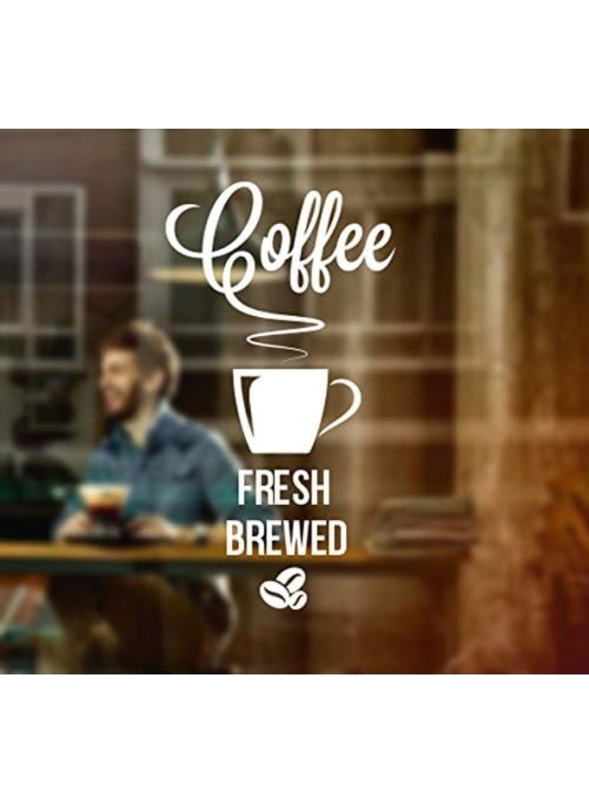 Wall4stickers Fresh Brewed Coffee Takeaway Cup Window Sign Vinyl Sticker Graphics Cafe Shop Salon Bar Restaurant