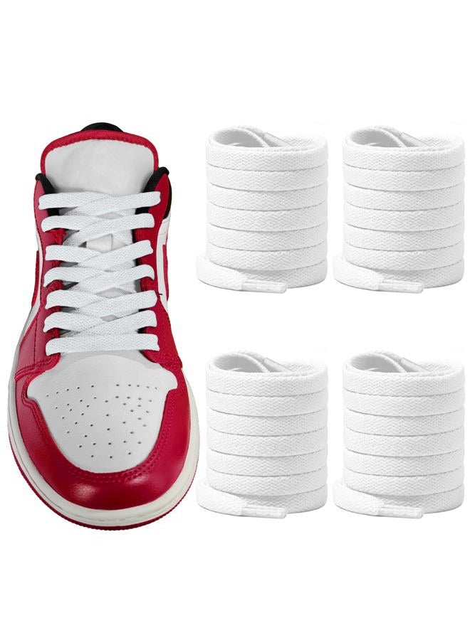UamGlsob 2 Pairs Shoe Laces for Air Jordan 1/2/3/4/5/6/7/8 Sneakers, 5/16''(8mm) Flat Athletic Shoelaces Replacement Strings, White, 54"/140cm - Image 1