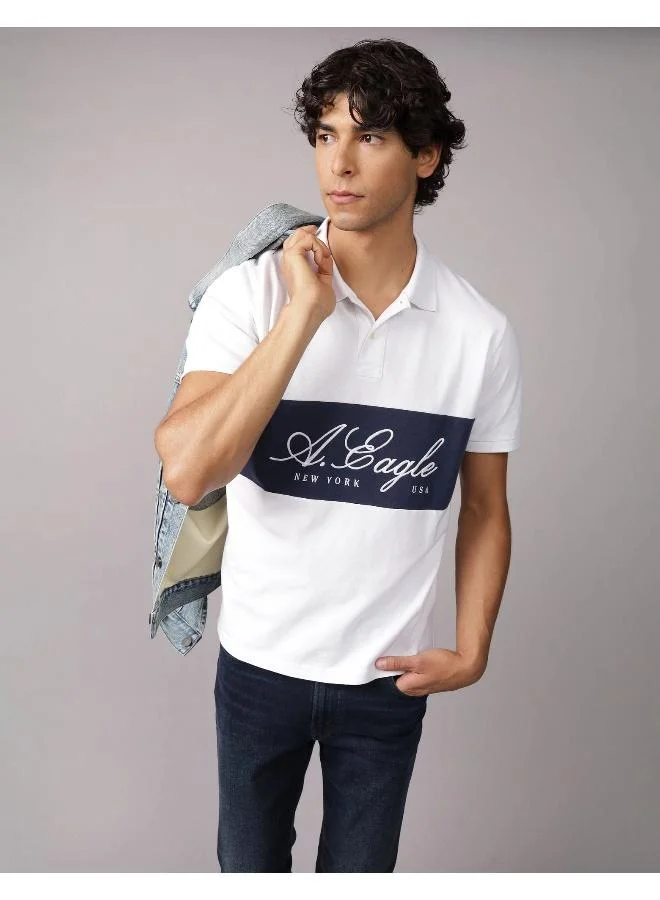 American Eagle AE Graphic Polo Shirt