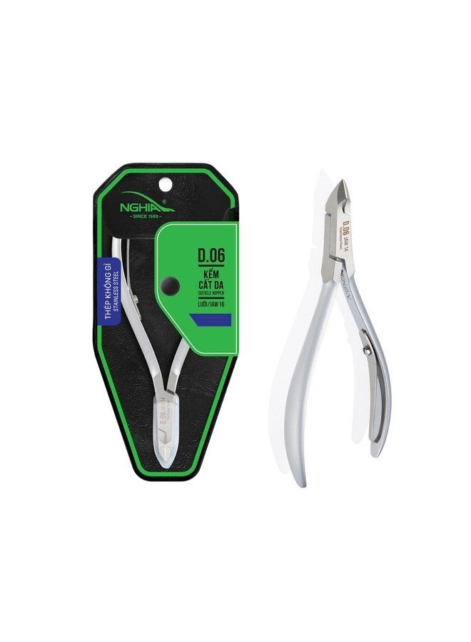 NGHIA Cuticle Nipper - D-06 Jaw 16 | Stainless Steel | Durable And Sharp | Ergonomic Design | Grey Plated | Ideal For Salons And Home Use - Image 1