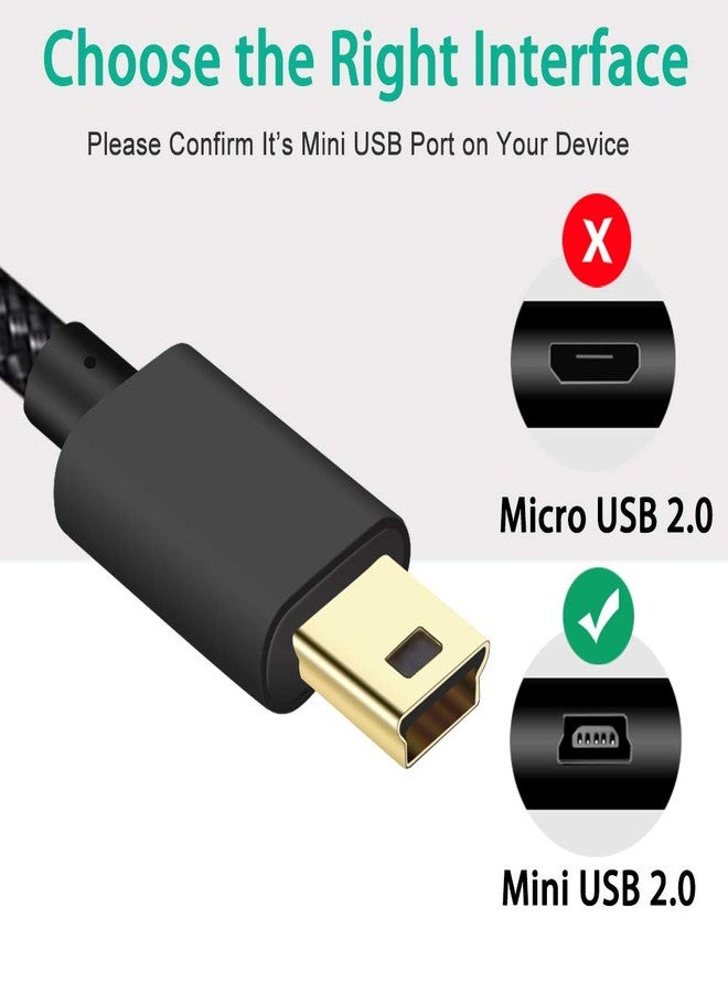 SCOVEE Mini USB Cable Braided,3-Pack 3ft USB 2.0 Type A to Mini B Cable Charging Cord for GoPro HERO4,Hero 3,PS3 Controller,Canon PowerShot,MP3 Players,Dash Cam,Digital Camera,SatNav for Garmin Nuvi - Image 3