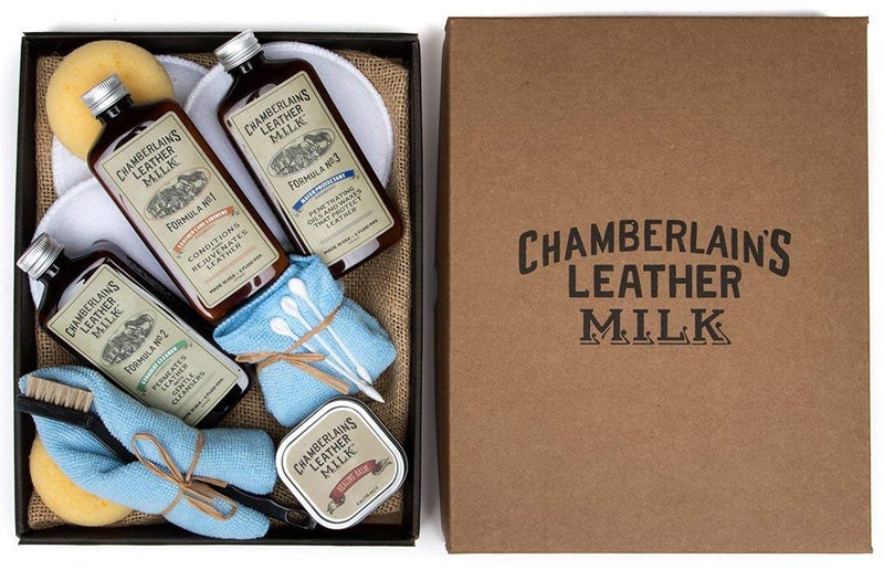 Leather Milk Leather Restoration Kit Heal Restore Antique Leather Cleaner Conditioner Water Protectant Healing Balm Detailing Brushes Pads More AllNatural Made in USA