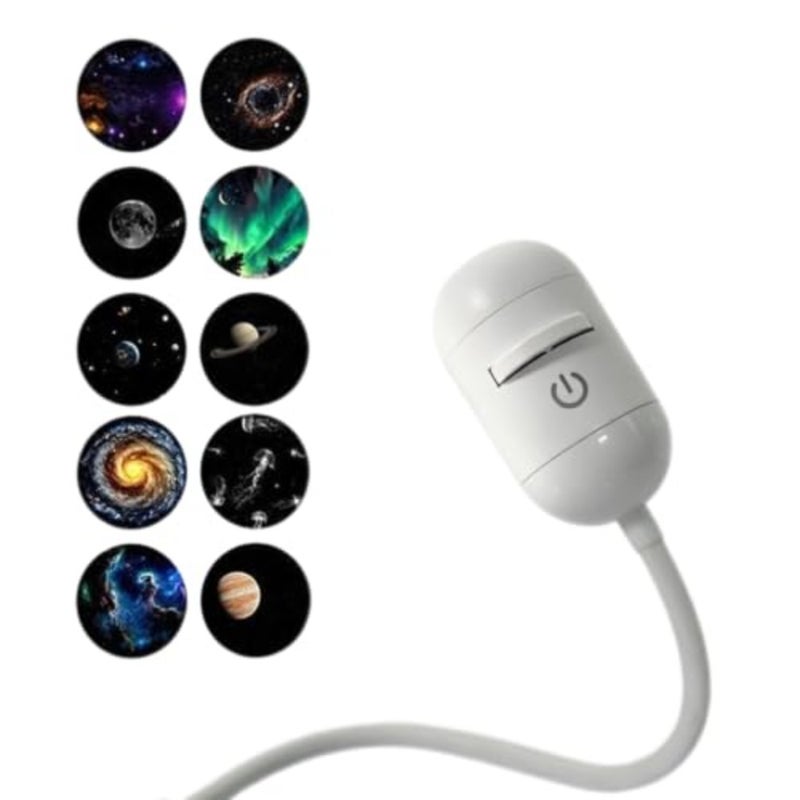 2-in-1 Galaxy Projector Night Light, Galaxy Light Projector Adults, USB Mini Galaxy Projector Lamp for Car and Bedroom, LED Space Galaxy Lamp Decor 10 Projection Films - Image 1