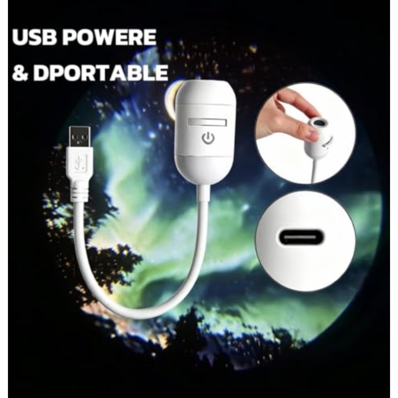 2-in-1 Galaxy Projector Night Light, Galaxy Light Projector Adults, USB Mini Galaxy Projector Lamp for Car and Bedroom, LED Space Galaxy Lamp Decor 10 Projection Films - Image 5