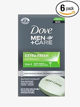 Dove صابون دوف للرجال للعناية بالجسم والوجه فائق الانتعاش 4 أونصة 6 صابون من دوف - Image 1