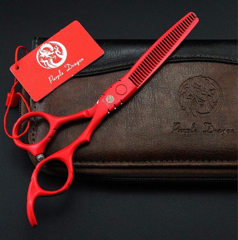 Purple Dragon Professional Japan 440C Hair Salon Cutting Shear and Barber Thinning Scissor Hairdressing Shear Set with Bag - Image 3