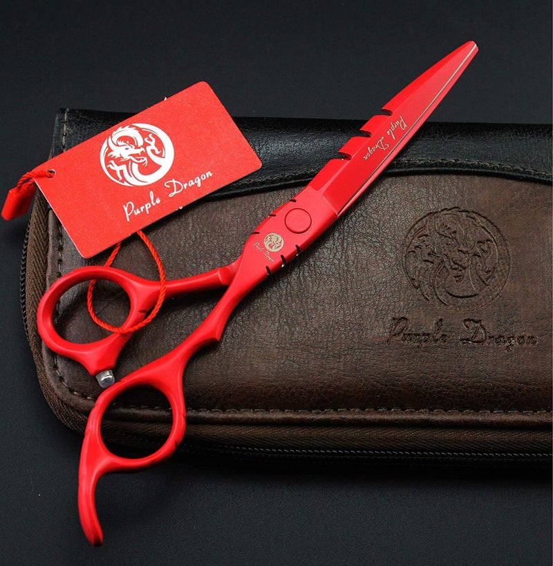 Purple Dragon Professional Japan 440C Hair Salon Cutting Shear and Barber Thinning Scissor Hairdressing Shear Set with Bag - Image 2
