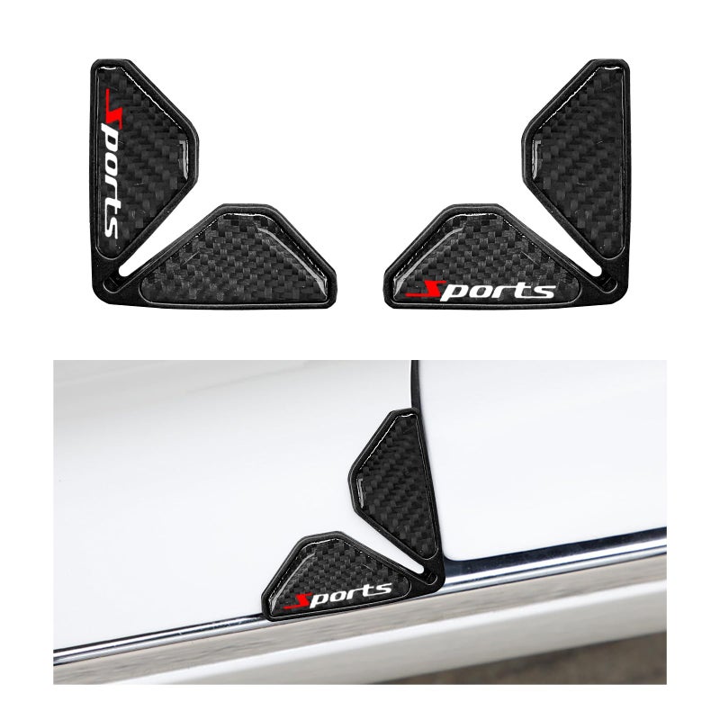 FSTURIOS 2PCS Car Door Protector Edge Guards Carbon Fiber AntiCollision Auto Door Corner Protector AntiRub Trim Sticker Front Do or Corner Decoration for Cars Trucks SUVs Black Sport - Image 3