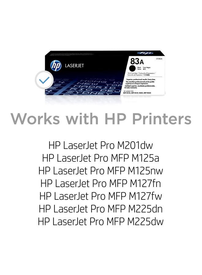 HP خرطوشة بديلة لطابعة ليزر جيت 83A 83A أسود - Image 2