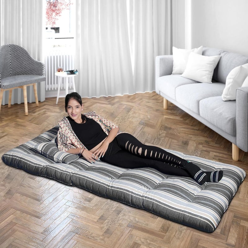 AGLA KADAM AGLA KADAM Mattress Foldable Single Bed Cotton Gadda Floor Sleeping Mattriess Hostel Guest Lightweight Mat Small Single 3 x 6 Feet - Image 2