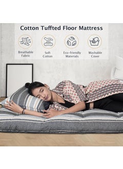AGLA KADAM AGLA KADAM Mattress Foldable Single Bed Cotton Gadda Floor Sleeping Mattriess Hostel Guest Lightweight Mat Small Single 3 x 6 Feet  - Image 4