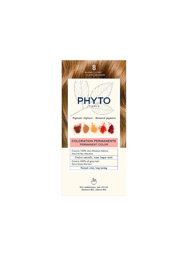 PHYTO Phytocolor Permanent Hair Color 8 Light Blonde with Botanical Pigments 100 Grey Hair Coverage Ammoniafree PPDfree Resorcinfree 042 oz - Image 2