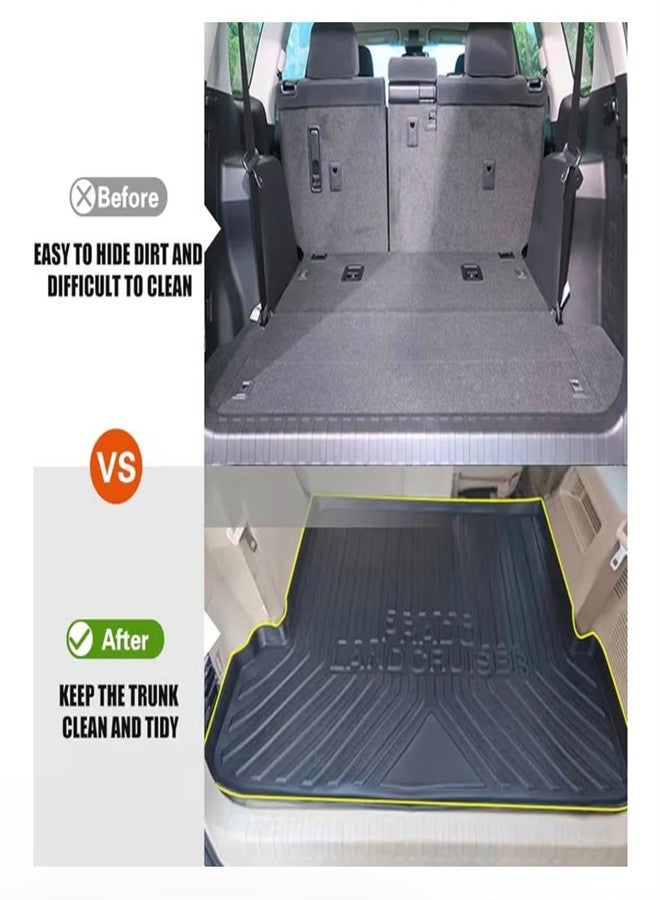 Cargo Liner Trunk Mat for Toyota Prado Land Cruiser 150, Rear Trunk Mat for Prado 150 2010-2023 Models, Black, Custom Fit Boot Tray - Image 2