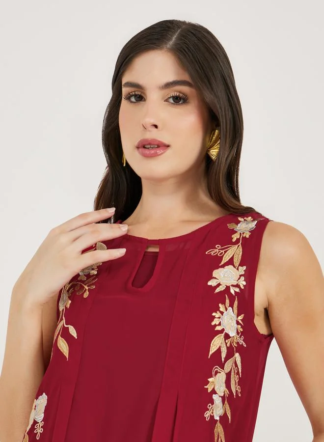 Styli Floral Chiffon Dress