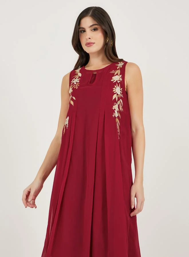 Styli Floral Chiffon Dress