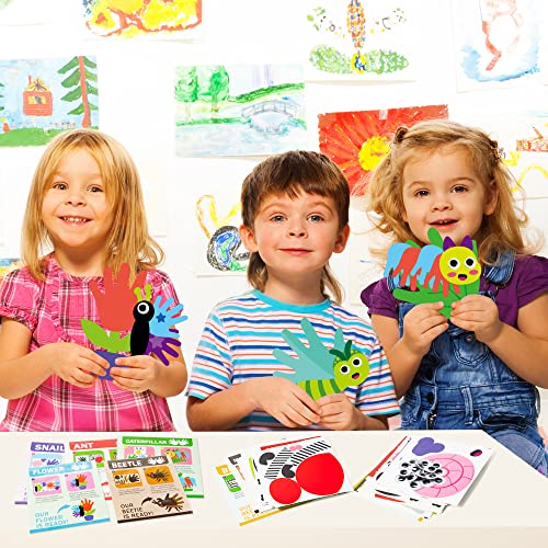 WATINC 12Pcs Spring Insect Handprint Art Craft Bug Crafts Butterfly Dragonfly Summer Springtime DIY Bug Kit Animal Themed Art Supplies Preschool Class Hand Print Activity Party Ornaments for Kids - Image 5