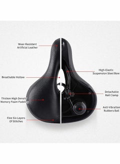 Generic Comfortable Men Women Bike Seat, Seat Replacement with Dual Shock Absorbing Ball Wide Memory Foam Bicycle Mounting Wrench  - Image 3