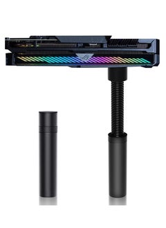 GPU Support Bracket, Graphics Video Card Brace with Height Adjustable, Anti-Sag Holder for Universal Graphics Card, GPU Stand with Magnet and Rubber Pad (Black)