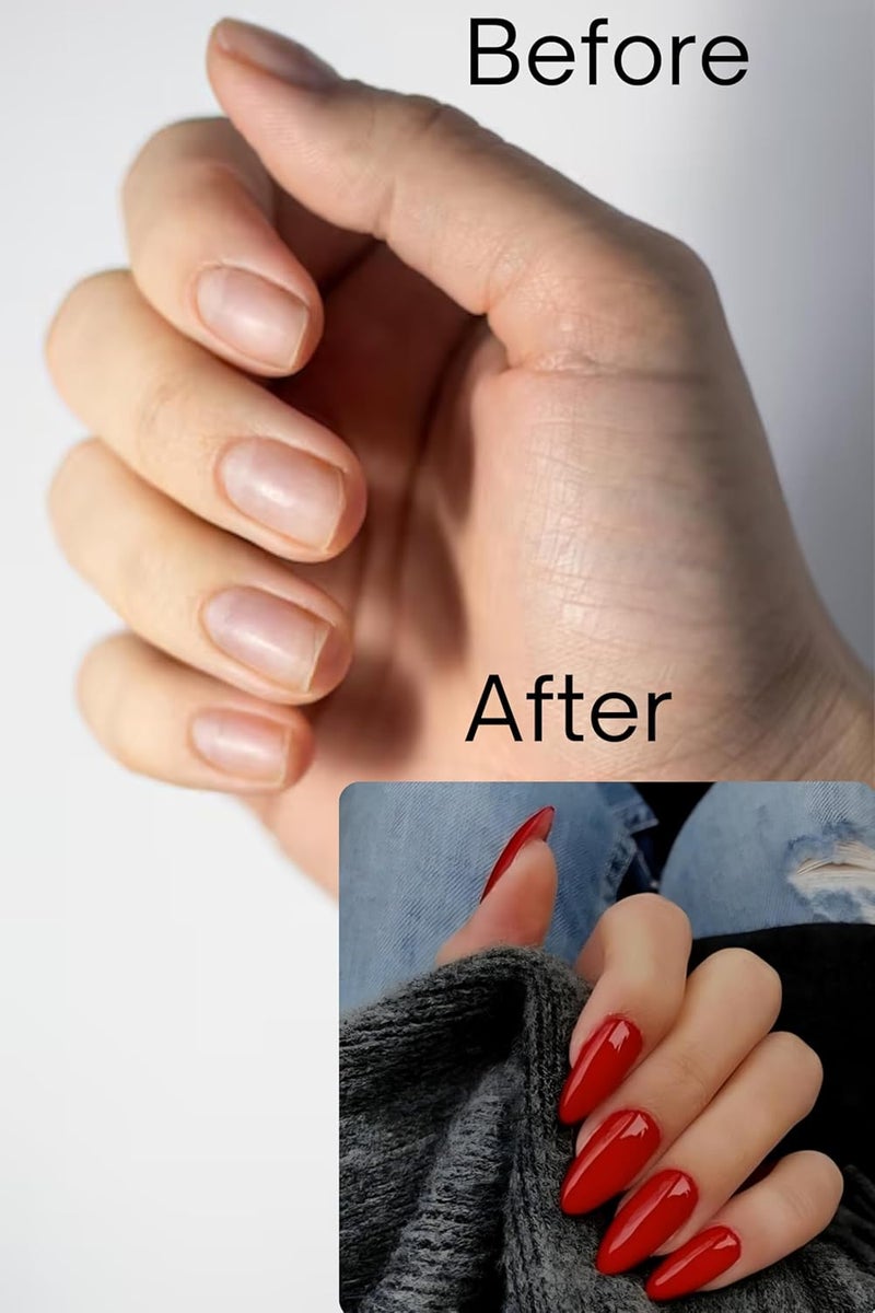 KLOSS BEAUTY KLOSS BEAUTY Cherry Gloss press on nails Artificial Nails Reusable Fake Nails Set of 22 false nails Universally sized nail extensions for women Press On nails Longlasting fake nails with Glue Christmas nails Glossy Finish - Image 2