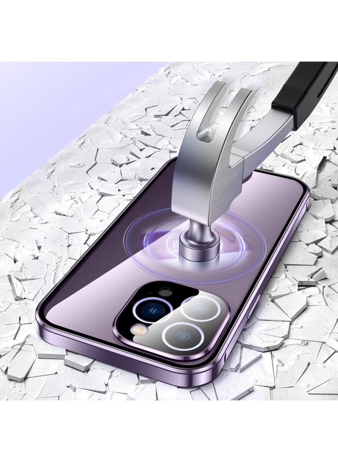 زبون جراب لهاتف iPhone 13 مزود بمشبك مغناطيسي مزدوج عالي الدقة من الزجاج المقوى - Image 2