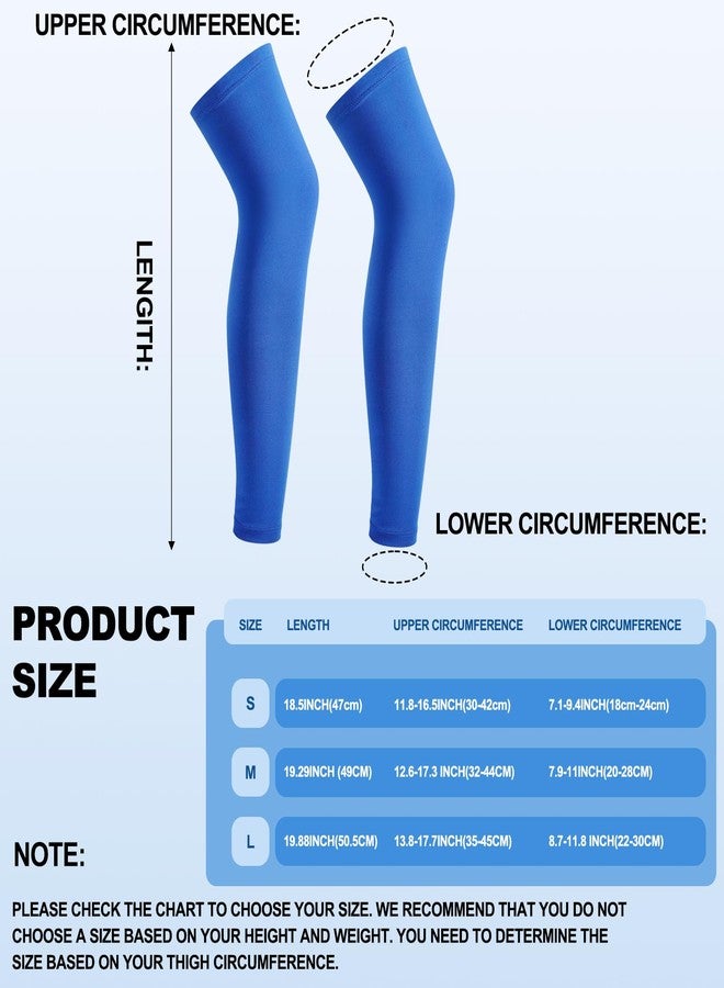 Cptoion 4 Pairs Kids Long Compression Leg Sleeves - Non Slip UV Protection Full Length Sleeves for Boys & Girls (Black, White, Blue, Grey) - Image 2