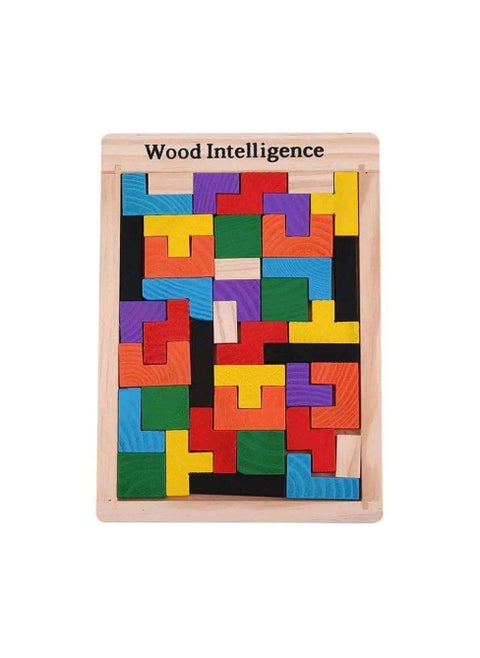 3D Wooden Puzzle for Brain Activation, Educational Picture Assembly Game for Kids and Adults, 40 Pieces for Skill Development and Fun.