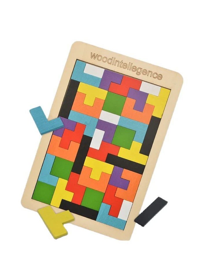 null - 3D Wooden Puzzle for Brain Activation, Educational Picture Assembly Game for Kids and Adults, 40 Pieces for Skill Development and Fun. - Image 1