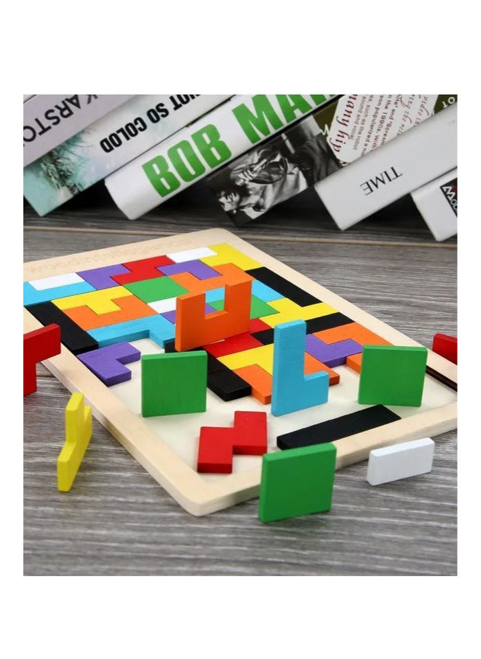 null - 3D Wooden Puzzle for Brain Activation, Educational Picture Assembly Game for Kids and Adults, 40 Pieces for Skill Development and Fun. - Image 1