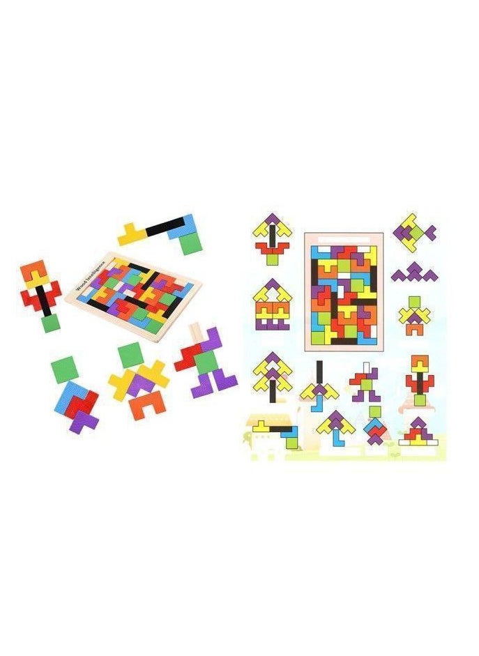 null - 3D Wooden Puzzle for Brain Activation, Educational Picture Assembly Game for Kids and Adults, 40 Pieces for Skill Development and Fun. - Image 1