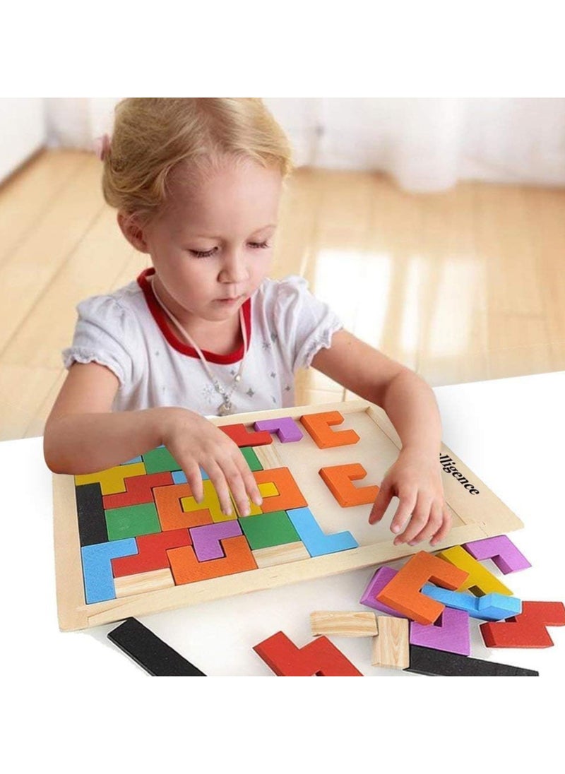 null - 3D Wooden Puzzle for Brain Activation, Educational Picture Assembly Game for Kids and Adults, 40 Pieces for Skill Development and Fun. - Image 1