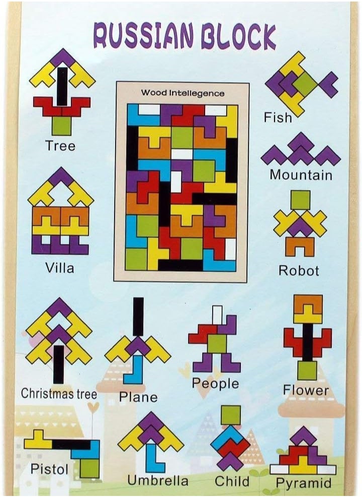 null - 3D Wooden Puzzle for Brain Activation, Educational Picture Assembly Game for Kids and Adults, 40 Pieces for Skill Development and Fun. - Image 1