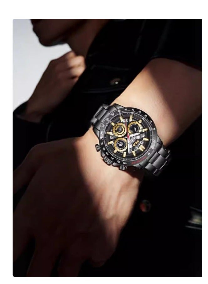 FILA ساعة يد كرونوغراف ثلاثية العيون متعددة الوظائف للرجال، هدية للأصدقاء الذكور - Image 5