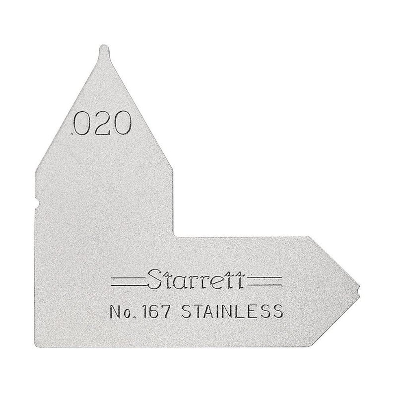 Individual Radius Gage for Both Convex and Concave Radii - Ideal for Carpenters and Constructions - Stainless Steel, .030" Radius Gage, Inch Reading - 167-030