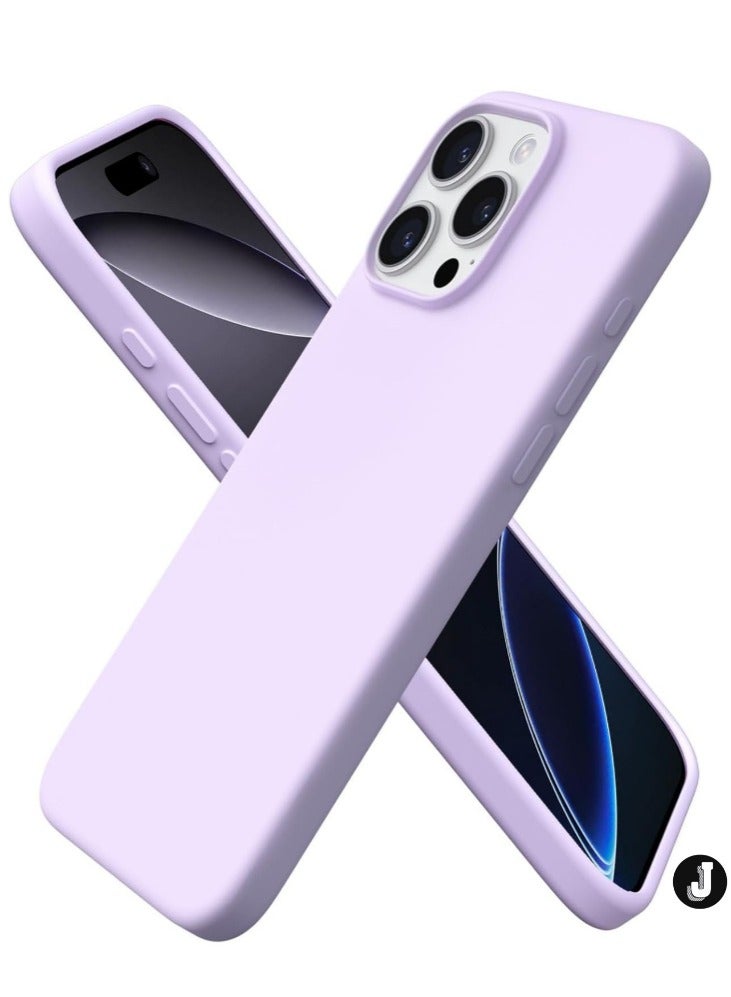 JAJEEK "New Soft Lilac Purple Silicone iPhone 16 Pro Max Case – Anti-Scratch & Shockproof Protection" - Image 1
