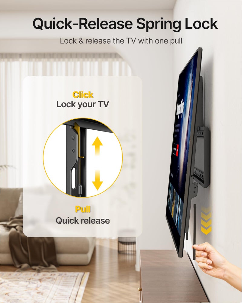 monTEK Heavy Duty Fixed TV Wall Mount Bracket for 60â€“120" Flat & Curved TVs up to 300lbs, 4Ã— Load Tested, Ultra Slim 1.3" Low Profile, Max VESA 900x600, Quick-Release Lock, Fits 16"/18"/24" Wood Studs - Image 5