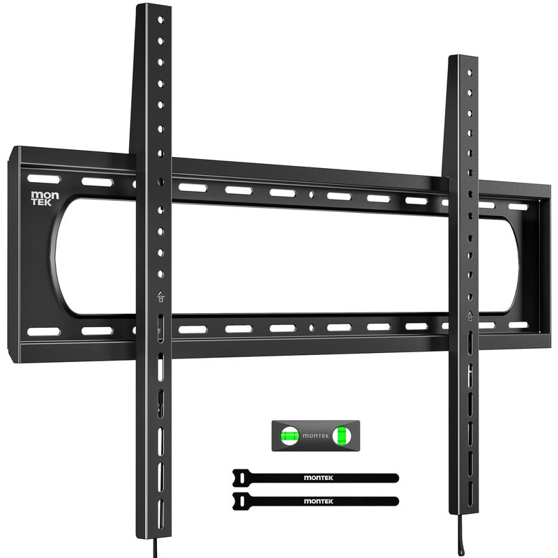 monTEK Heavy Duty Fixed TV Wall Mount Bracket for 60â€“120" Flat & Curved TVs up to 300lbs, 4Ã— Load Tested, Ultra Slim 1.3" Low Profile, Max VESA 900x600, Quick-Release Lock, Fits 16"/18"/24" Wood Studs - Image 1