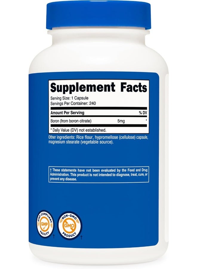 Nutricost Boron Capsules 5mg, 240 Vegetarian Capsules - Gluten Free and Non-GMO - Image 5
