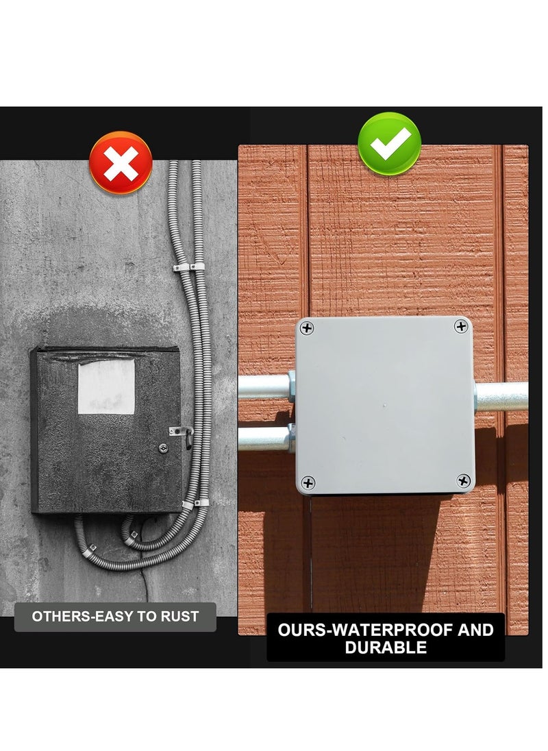 SYOSI Plastic Conduit Box Electrical Junction Box Ip65 Waterproof Dustproof Box to Protect Electrical Boxes Conduits and Fittings Universal Electrical Project Enclosure, Gray White6'' x 6'' x 3''  - Image 5