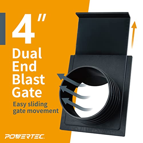 POWERTEC 70287 4 Inch Blast Gate Dust Collection Quick Change Threaded/Non-Threaded Ends for Dust Hoses and Flanges - Image 2