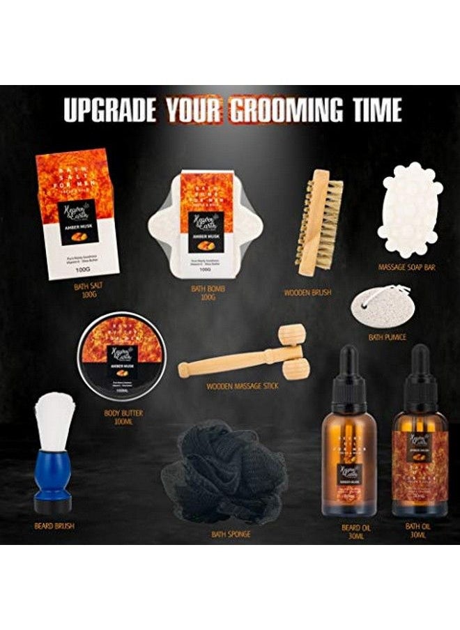 Rachelle Parker - Birthday Spa Gift Basket For Men. Amber Musk Scented Spa Gift Set For Men 100% Natural & Paraben Free. Holiday Relaxation Gift For Men Husband Boyfriend (Just For You Tag) - Image 1