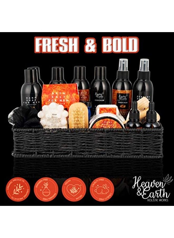 Rachelle Parker - Birthday Spa Gift Basket For Men. Amber Musk Scented Spa Gift Set For Men 100% Natural & Paraben Free. Holiday Relaxation Gift For Men Husband Boyfriend (Just For You Tag) - Image 1