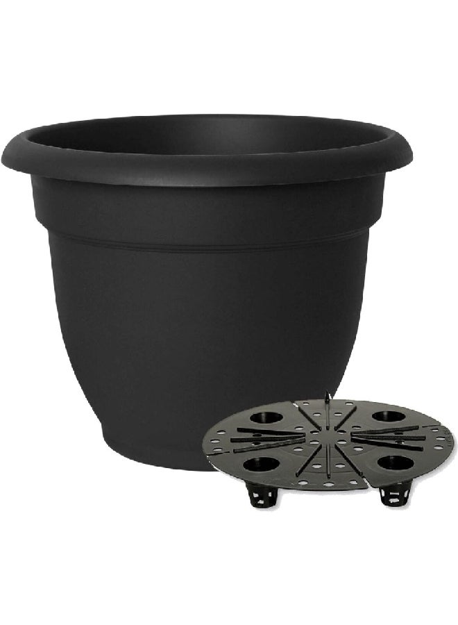 Ariana Weather Resistant Self-Watering Plastic Planter Black 12 Inch 20-56912