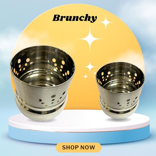 Brunchy Multipurpose Stainless Steel Cutlery Stand - Round Spoon Stand for Kitchen Steel, Spoon Stand Steel, Knife Holder for Kitchen & Dining, Steel Spoon Holder (Medium Jug) - Image 5