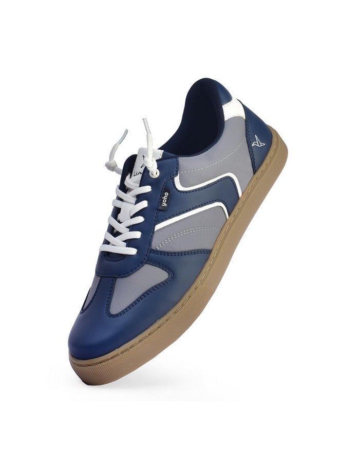 YOHO Stride Men’s Trendy Colour-Blocked Slip-On Sneakers (SoS) | Mystery Blue - UK 8 - Image 1